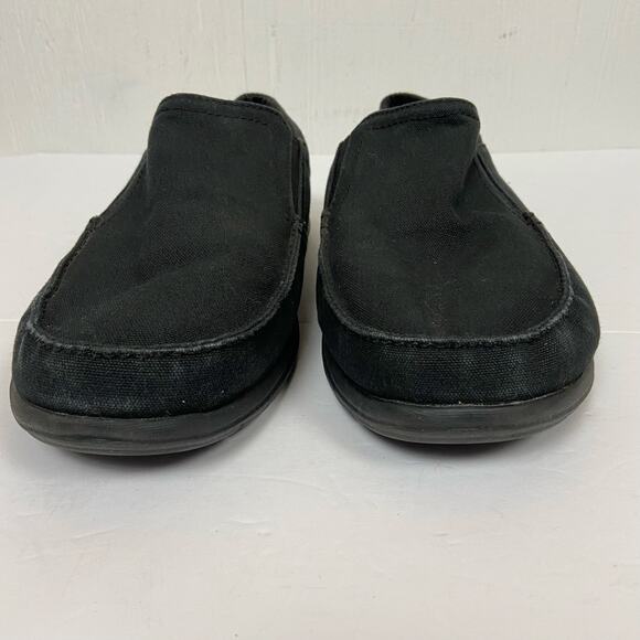 Crocs Santa Cruz Slip On Canvas Loafer Shoes Black Comfort 204835 Men’s Size 10 - Picture 2 of 9